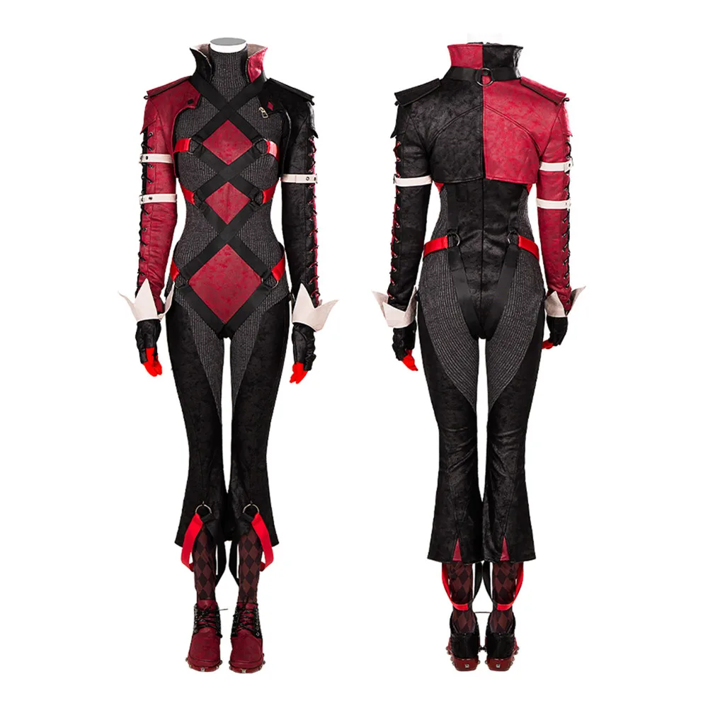 Red And Black Harley Cosplay Costume Jumpsuit